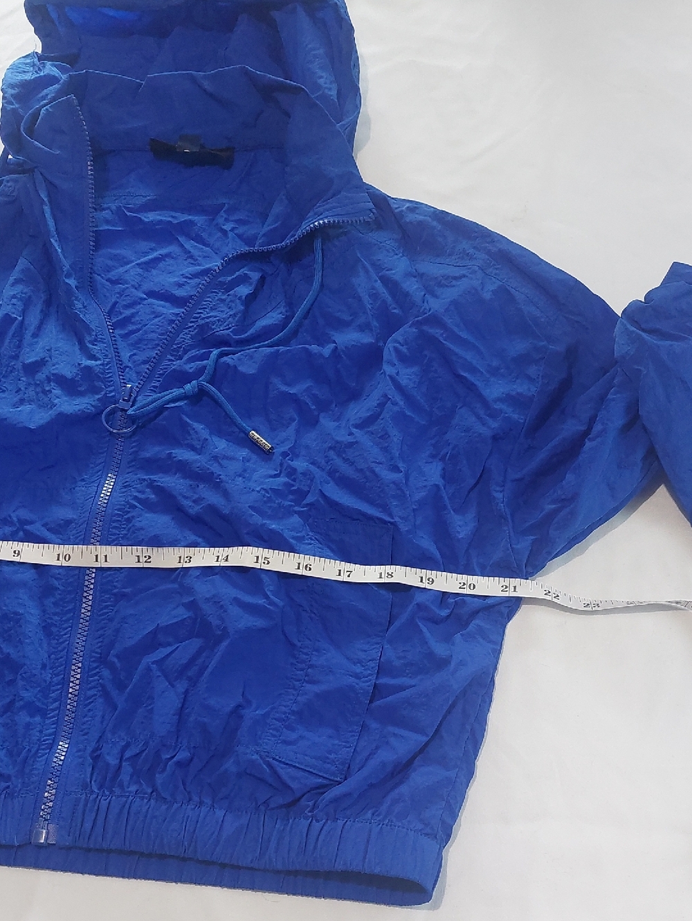 C'EST TOI  Cropped Windbreaker Hoodie .Size SMALL Royal Blue - Picture 6 of 10